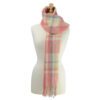 Hy Equestrian Supersoft Tartan Scarf Coral, Grey & Cream