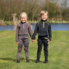 Hy Equestrian Stella Jr Riding Tights Grey/Pink - Image 4