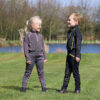 Hy Equestrian Stella Jr Riding Tights Grey/Pink - Image 5