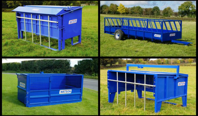 Photo of four different Walter Watson feeding troughs.