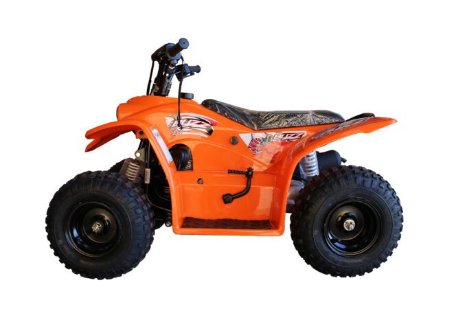 Orange Quadzilla Buzz 50 junior quad bike studio shot