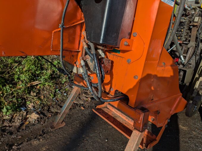 Tractor-mounted wood chipper by Timberwolf