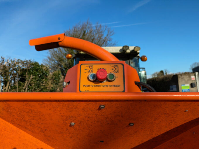 Tractor-mounted wood chipper by Timberwolf