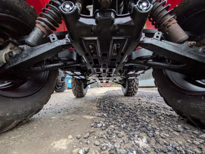 Suzuki KingQuad 500 quad bike underside from rear