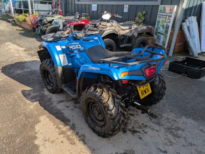 CF Moto 450S from the rear/left side