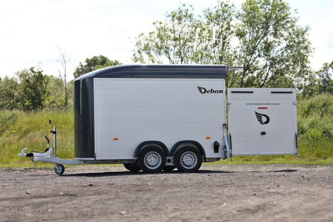 Debon C500 Box Trailer with door open