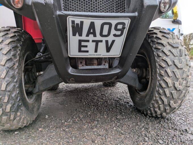 number plate on Kymco MXU 500