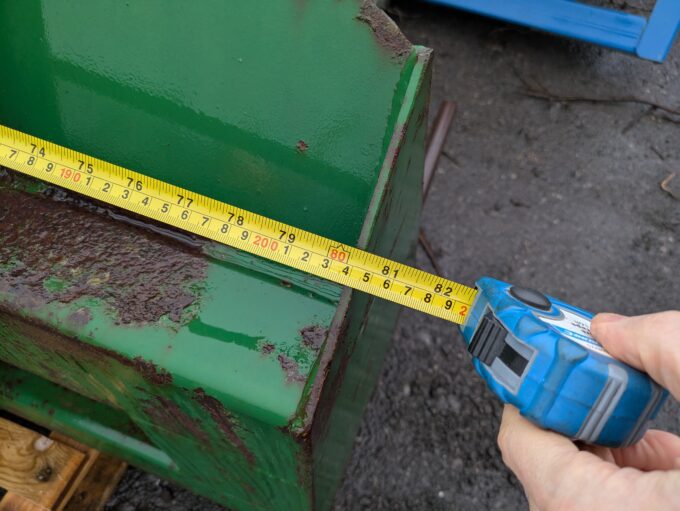 Suton 8ft Dung Fork being measured