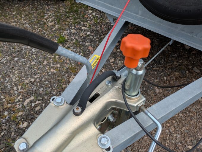 CLH 12ft x 5ft Livestock Trailer jockey wheel close-up