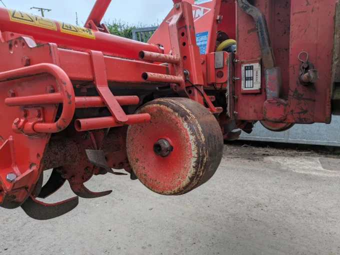 Depth wheel on Kuhn EL102 Rotavator