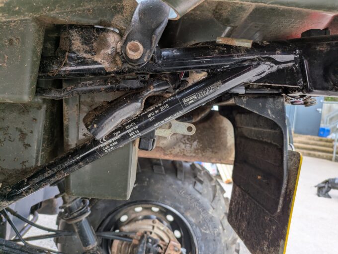Serial plate on Suzuki KingQuad 400 FSi quad bike