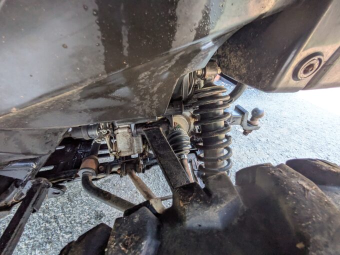 Suspension spring detail on Suzuki KingQuad 4x4 500 AXi