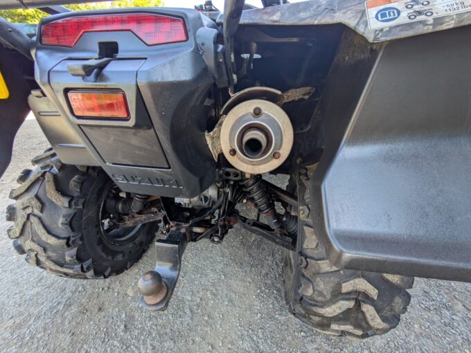 Exhaust pipe detail on Suzuki KingQuad 4x4 500 AXi