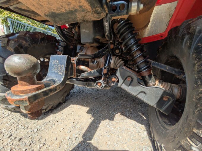 Tow hitch and underside of Suzuki KingQuad 4x4 500 AXi