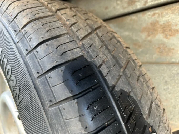 Debon Tipping Trailer tyre close up