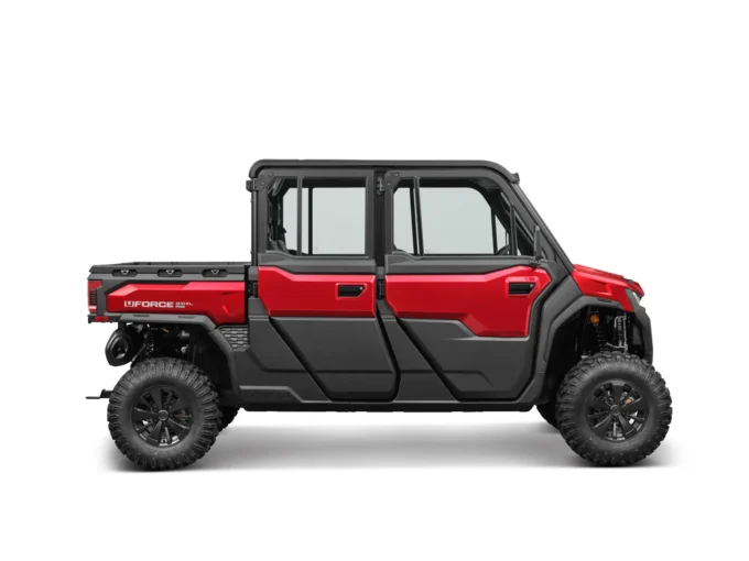 CFMOTO U10 PRO XL in Bordeaux Red, side profile studio shot