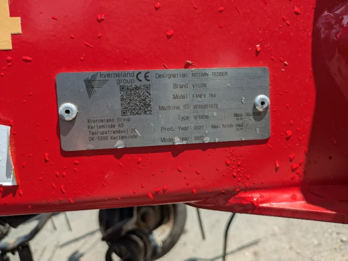 Vicon Fanex 764 Rotary Tedder