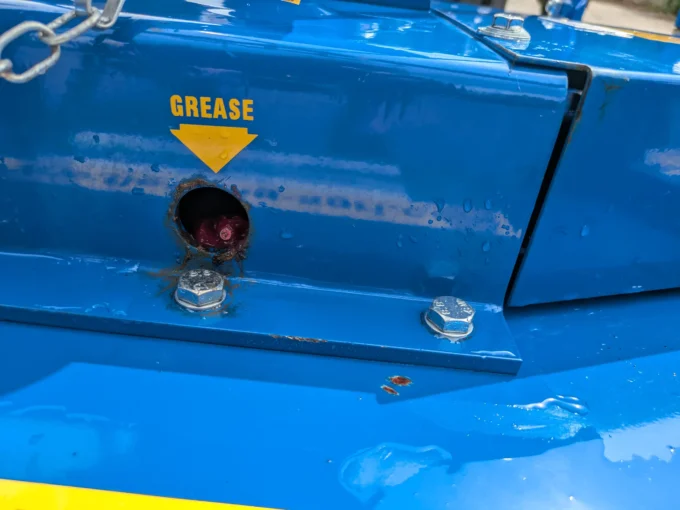 Grease point detail on Fleming FM150 5ft Finishing Mower