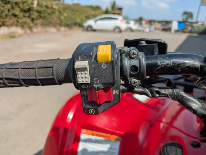Honda Fourtrax TRX420FM quad bike controls close-up