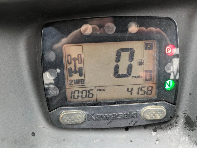 Kawasaki Mule Pro MX odometer with mileage displayed