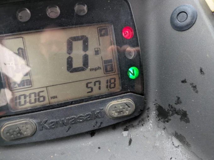 Kawasaki Mule Pro MX odometer displaying hours used