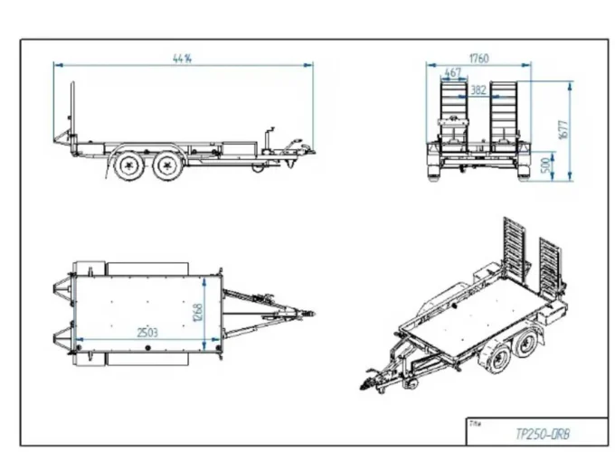 Tiki TP300 DLB Plant Trailer dimensions