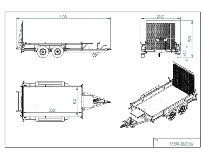 Tiki TP300 DRB Alu Plant Trailer Dimensions